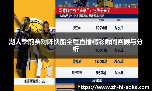 湖人季前赛对阵快船全程直播精彩瞬间回顾与分析