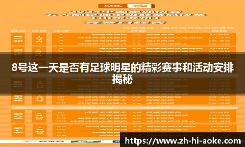 8号这一天是否有足球明星的精彩赛事和活动安排揭秘